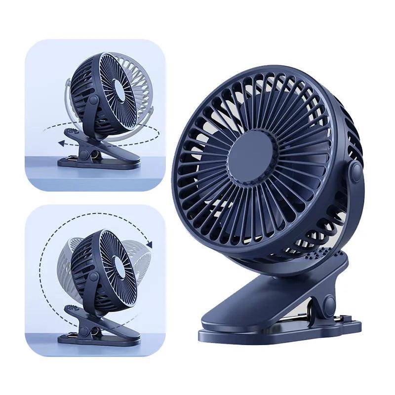 Portable Clip Fan: Quiet Rechargeable Ventilador: Travel-Friendly  ourlum.com   