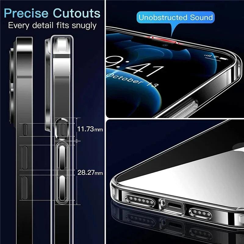 Ultra Thin Silicone Case For iPhone 15 14 13 12 Mini 11 Pro XS Max XR X 7 8 6 S Plus 6 SE 2020 2022 Transparent Soft Back Cover  ourlum.com   