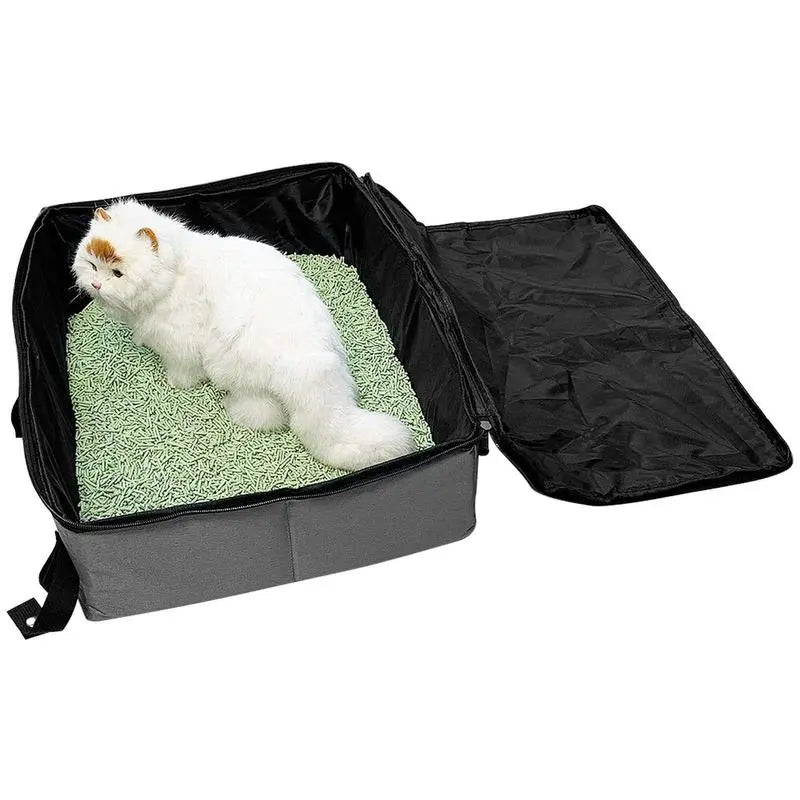 Portable Cat Litter Box with Waterproof Cover: Convenient Travel Solution  ourlum.com   