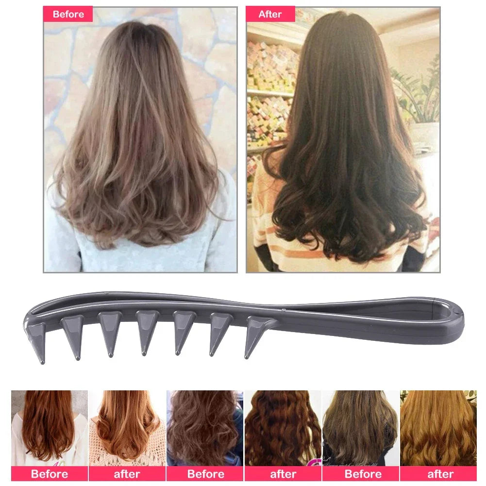 Wide Tooth Plastic Comb Curly Hair Salon Hairdressing Comb Massage for Hair Styling Tool for Curl Hair  ourlum.com   