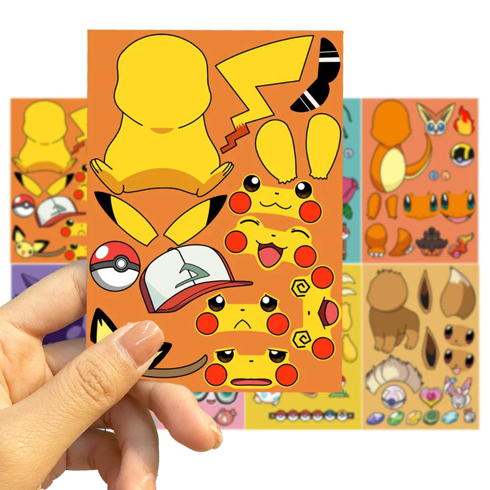 DIY Pokemon Face Anime Pikachu Sticker Puzzle Kit Kids Toys Gift  ourlum.com   
