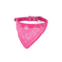 Pet Dog Bandana Collar with Leather Accessories: Cute Design, Quality Assurance, All Seasons.  ourlum.com style 2 rose red S 