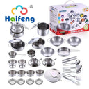 25-Piece Stainless Steel Kids Kitchen Cookware Set For Fun