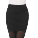 High Waist Elastic Pleated Skirt for Office Ladies Chic Summer