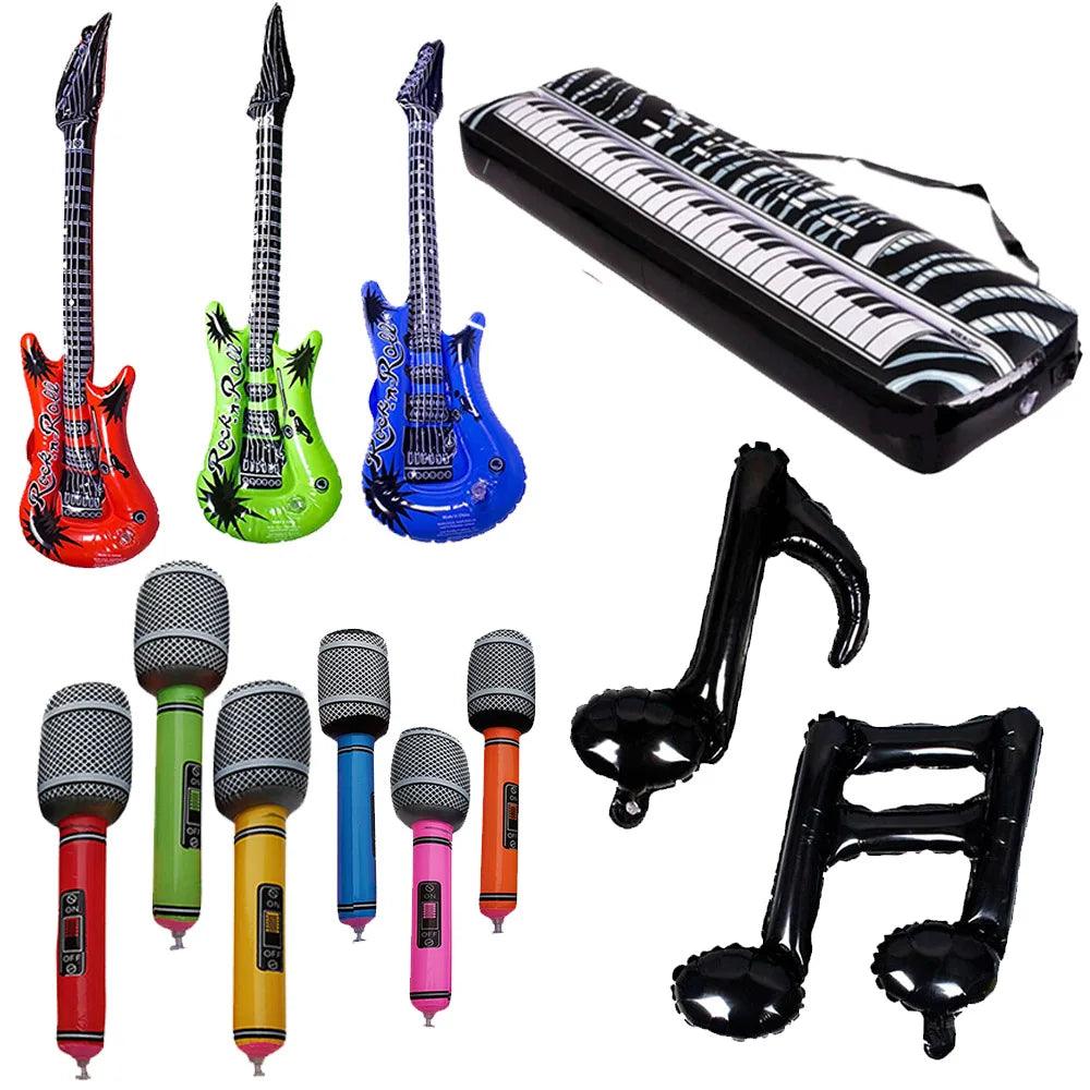 Inflatable Musical Instrument Balloons - Fun Props for Rock Star Parties & Events