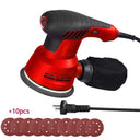 300W Electric Eccentric Sander 6 Gears Speed Adjustment 5 Inch 125mm Wood Sanding Processing Car Polishing Machine With Dust Box  ourlum.com Red EU Plug  