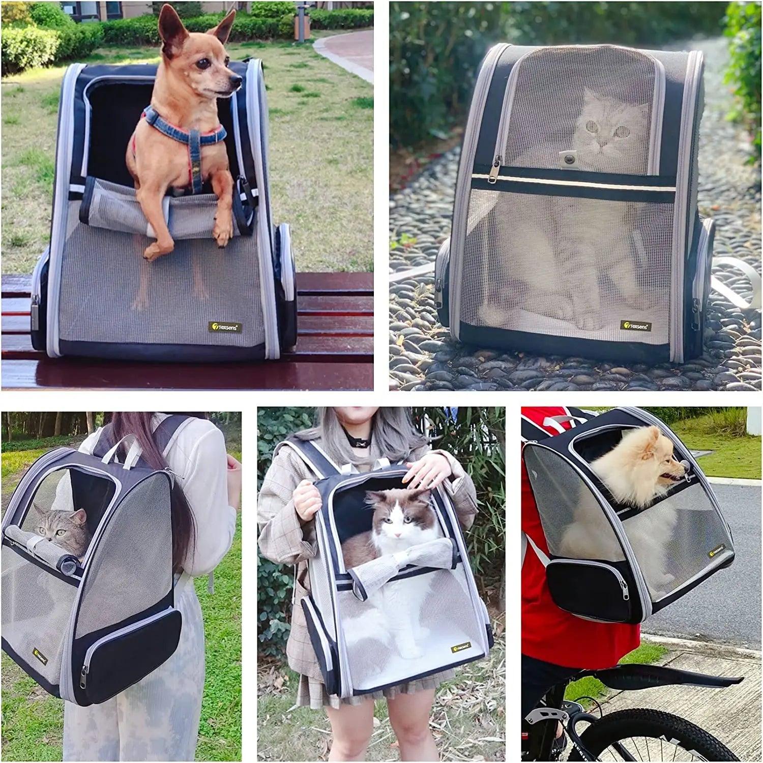 Portable Bubble Pet Carrier with Clear Window and Seatbelt Attachments  ourlum.com   