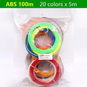 3D Pen Filament Kit: Colorful 1.75mm PLA ABS PCL Plastic Set  ourlum.com ABS 20 Colors100m  