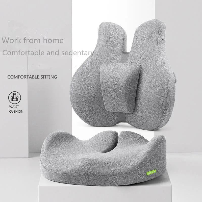 Lumbar Support Memory Foam Cushion for Office Chairs and Car Seats - Ergonomic Back Pain Relief