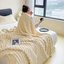 150*200cm Plain Soft Blanket Warm Khaki Throw Bedding