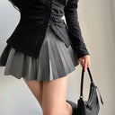 Seductive High Waist Irregular A-line Mini Skirt with Shorts - Stylish Streetwear Choice  OurLum.com Gray S 