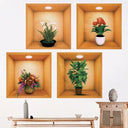 PVC Creative Green Plant Simulate 3D Wallpapers Self Adhesive Wall Stickers