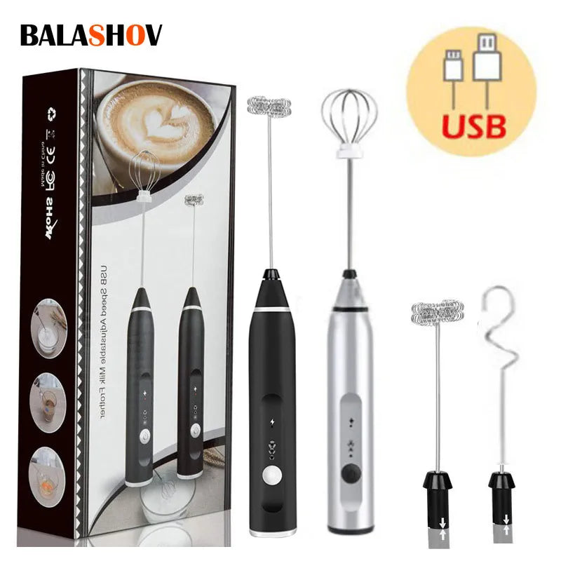 Electric Handheld Milk Frother USB Blender for Coffee and Cappuccino  ourlum.com   