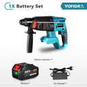 Yofidra 26MM Brushless Electric Hammer Drill Multifunctional Rotary Cordless Rechargeable Power Tools For Makita 18V Battery  ourlum.com 1Xbattery option 3 EU GERMANY