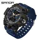 SANDA Men Sports Watch Military Design Upgrade Dual Display