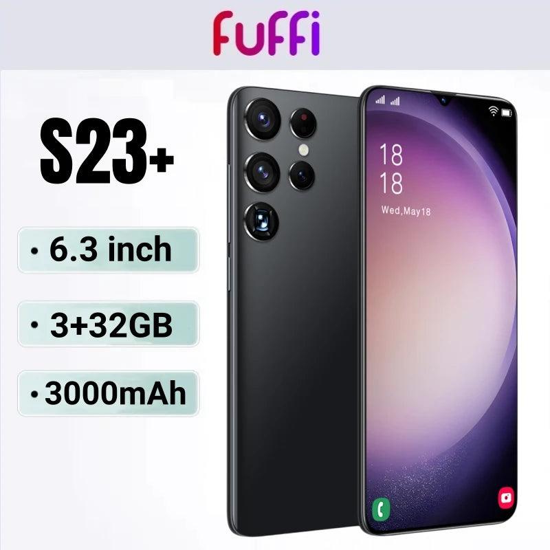 FUFFI S23+ Android Smartphone with 6.3" Display, 32GB Storage, 3GB RAM, and Dual SIM Capability