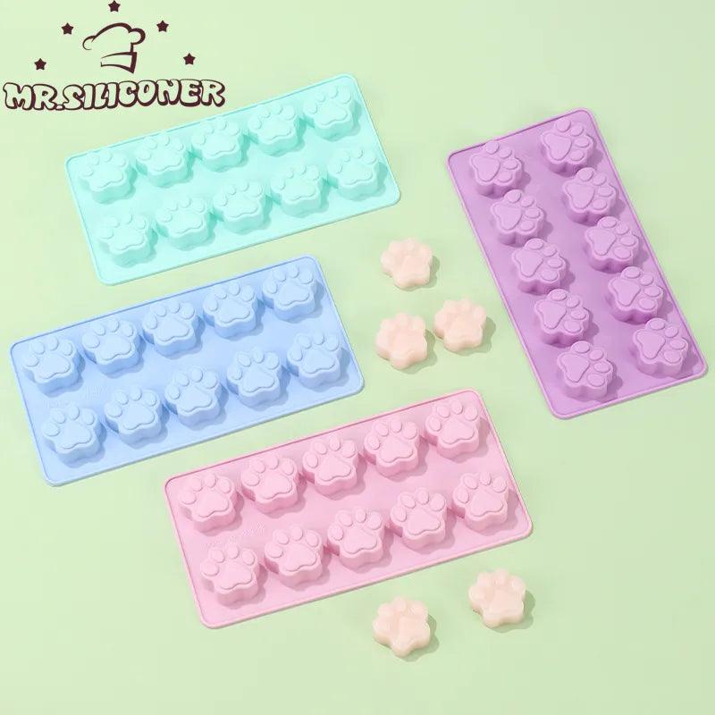 Silicone Paw Print Mold for Baking & Crafting: Dog Cat Animal Ice Candy Chocolate Mold  ourlum.com   