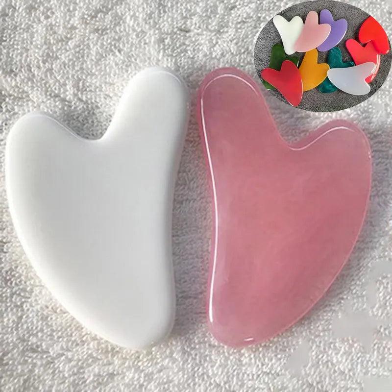 Guasha Massage Face Massag Resin Beeswax Gua Sha Imitation Jade Board Acupoint Eye Care SPA Massager Tool massage visage  ourlum.com   