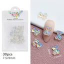 4.5g Acrylic Flower Nail Art Decoration Mixed Size White Rhinestones Silver Gem Manicure Tool Accessories For DIY Nail Design  ourlum.com 30Pc-MNX01  