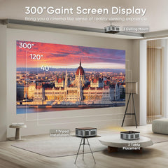 4K Android LED Projector - 18000 Lumens, WiFi, Bluetooth, Auto Keystone - Home Theater Experience