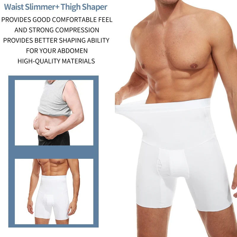 Men's Tummy Control Compression Shorts - Slimming Shapewear & Butt Lifter