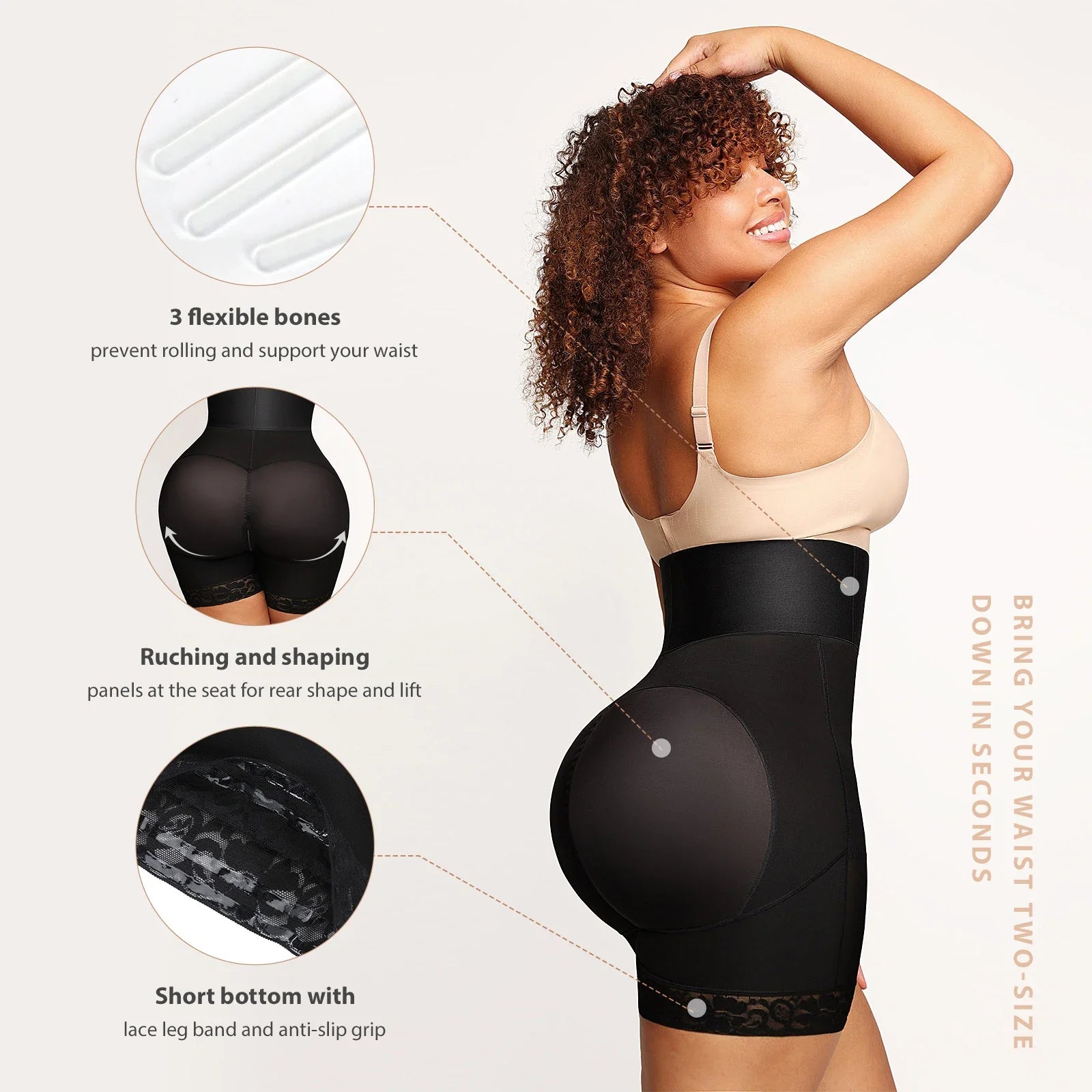 High Waisted Body Shaper Shorts for Women - Tummy Control & Butt Lifting Shapewear