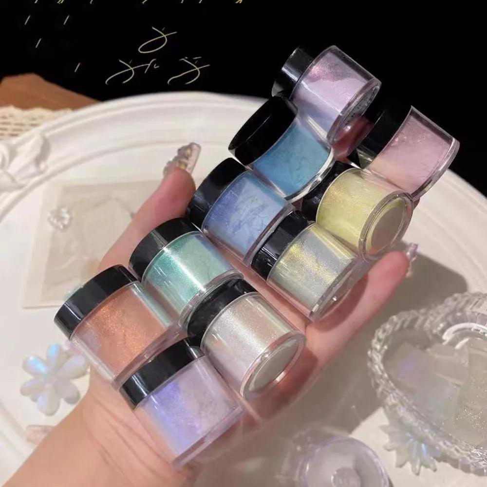 Aurora Sparkle Nail Art Powder Kit - Multicolor Chrome Neon Glitter Dust  ourlum.com   