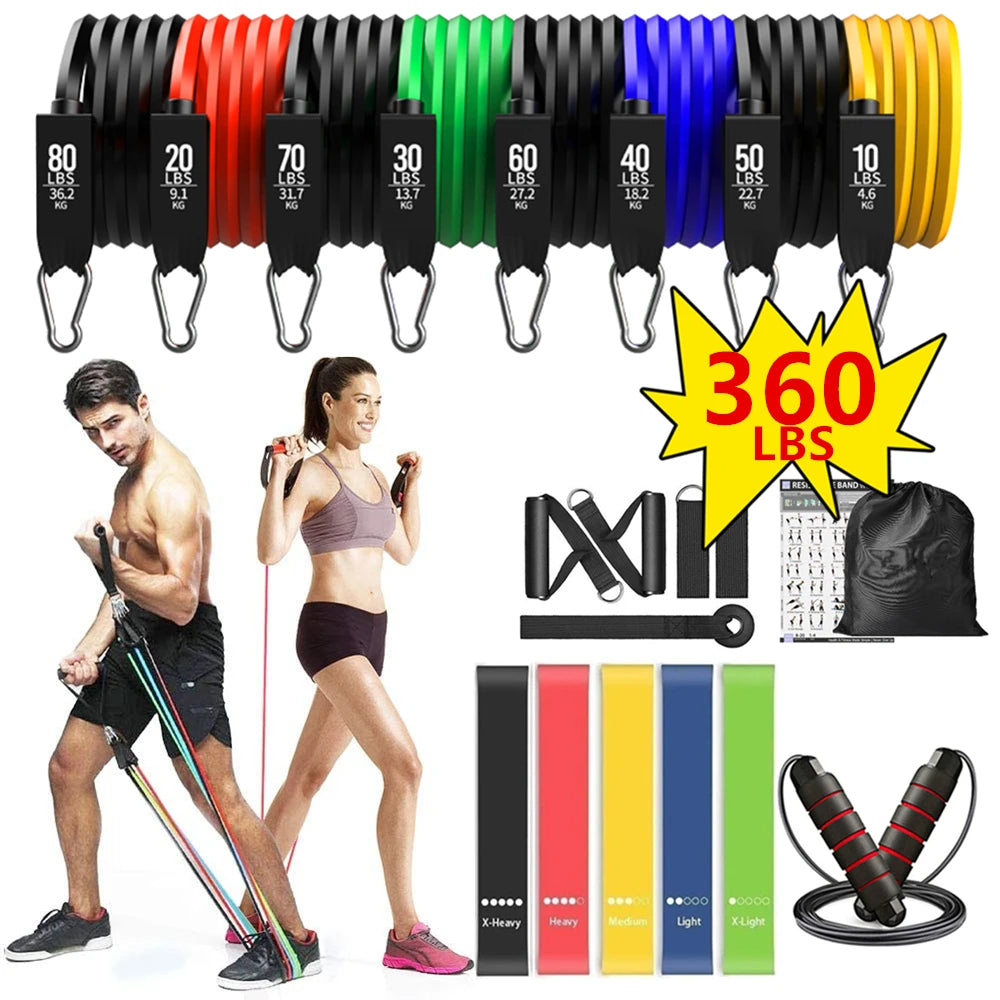 Ultimate 360lbs Resistance Bands Set for Home Gym