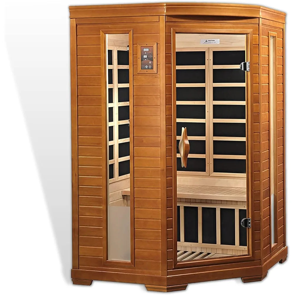 Dynamic Corner Infrared Sauna for Two - Eco-Friendly Low EMF Home Spa, 49" x 48" x 76"