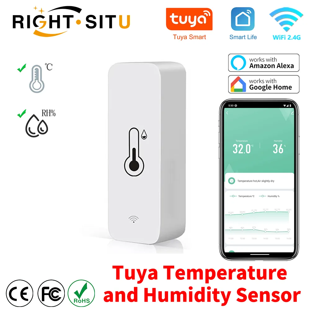 Smart Home Temperature Humidity Sensor: Remote Monitoring, Voice Control, Wi-Fi  ourlum.com   