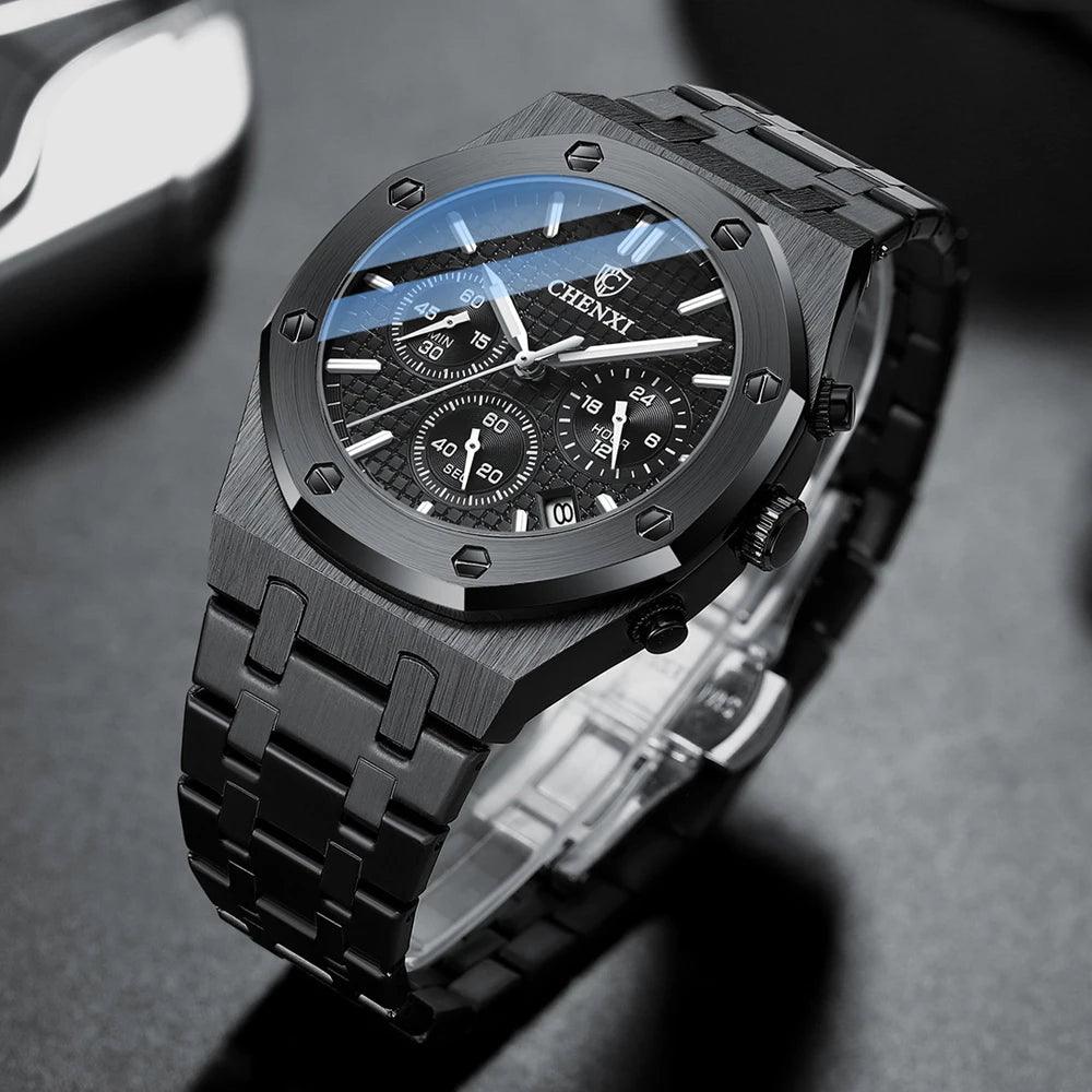 Luxury Chenxi Quartz Men's Watch with Stainless Steel Band and Multiple Features  OurLum.com   