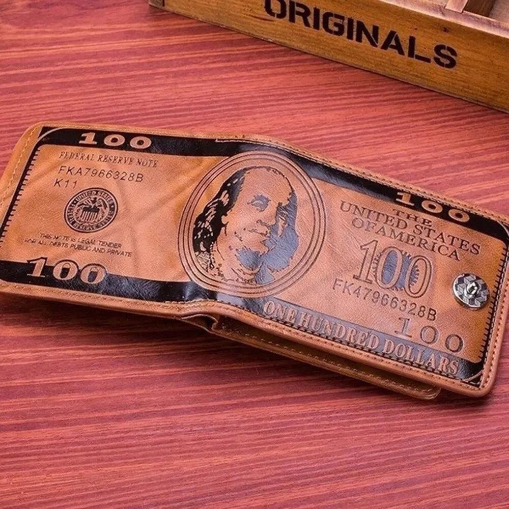 US Dollar Pattern Leather Wallet: Stylish Card & Cash Organizer  ourlum.com   