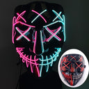 Halloween LED Purge Neon Light Up Mask With LED Gloves