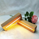 Wooden LED Resin Art Display Stand: Vintage Strip Light Base  ourlum.com   