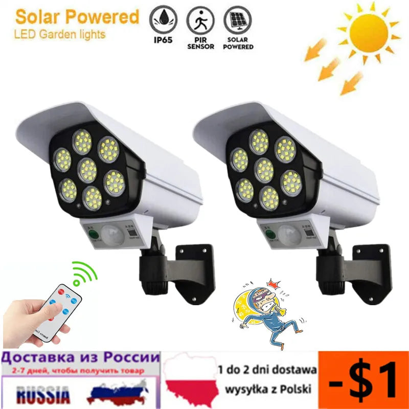 Solar Motion Sensor Camera Floodlight: Wireless Remote Security Light  ourlum.com   