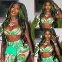 Vibrant Highlight Green Body Wave Lace Front Wig 100 Remy Hair