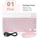 Wireless Bluetooth Keyboard: Ultra-Slim Design for iPad iPhone Tablet  ourlum.com pink-and mouse  