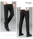 Men's pure black jeans Korean version trendy straight fit pants men's comfortable and elastic classic business jeans