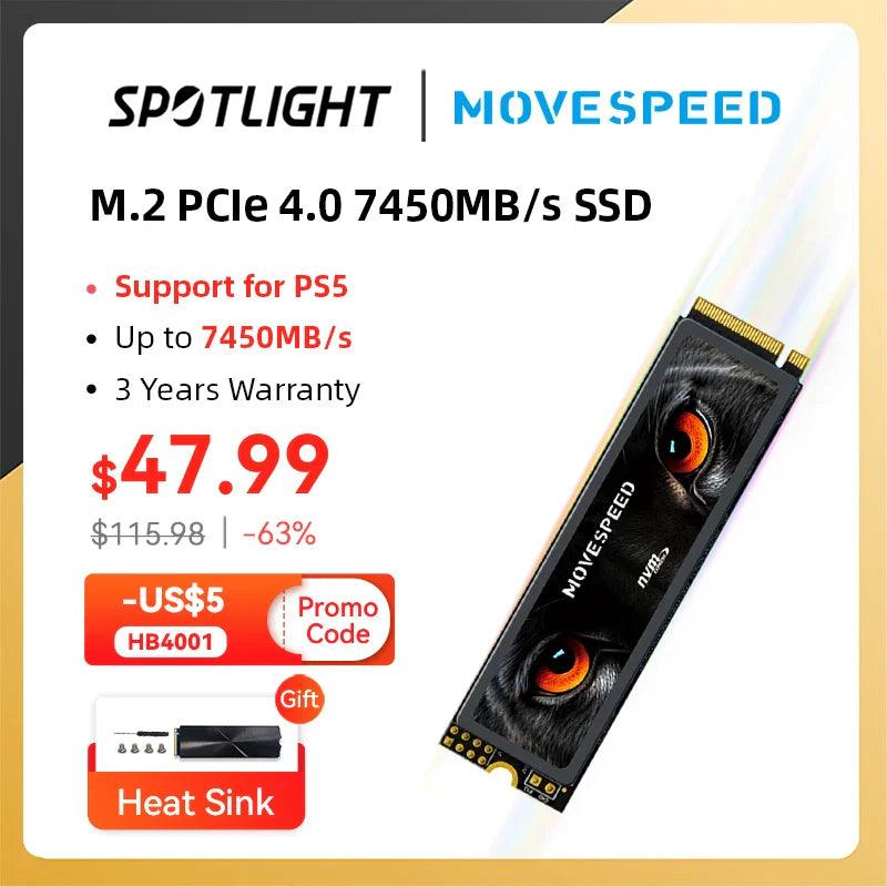 MOVESPEED NVMe M.2 SSD: Ultra-Fast, Power Efficient, Reliable Warranty  ourlum.com 7500Mbps 4TB spain 