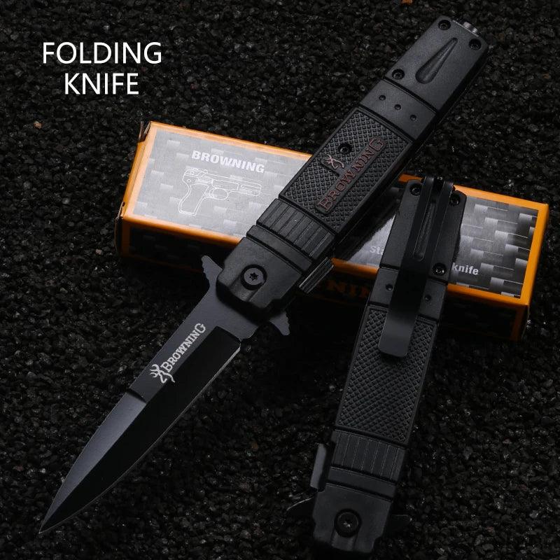 Stainless Steel Folding Knife: Durable BBQ & Camping Tool with Sharp Blade  ourlum.com   