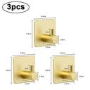 Adhesive Wall Hooks: Stylish Bathroom Coat Towel Hanger Organizer Shelf  ourlum.com Gold-3pcs 4.5X4.5cm 