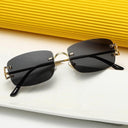 Trendy Rimless Rectangle Sunglasses for Men and Women Style