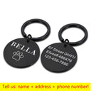 Custom Engraved Pet IDTag: Personalized Paw Print Dog Collar Accessory  ourlum.com BK 20X20MM 