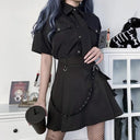 Harajuku Punk Gothic High Waist Patchwork Black Skirt Fashion