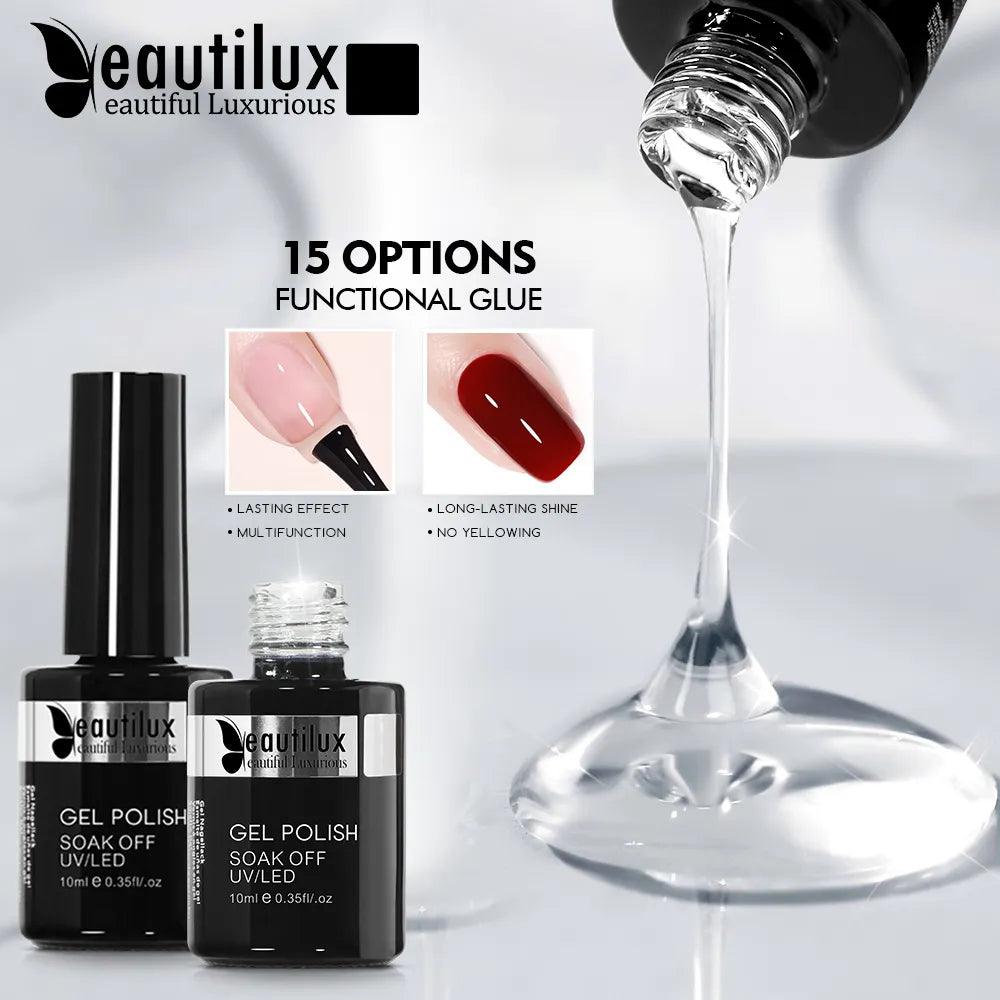 Beautilux Primer Rubber Base Top Coat Velvel Matte Top Coat Nail Art Degisn Clear Blossom Blooming Gel Foil Transfer Gel 10ml  ourlum.com   