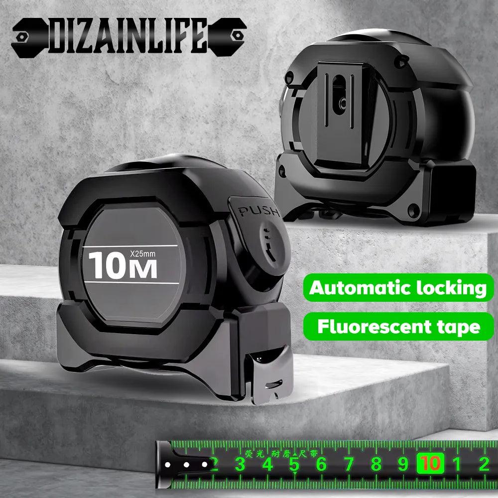 Metric Self-Locking Fluorescent Steel Tape Measure: High Precision Ruler & Tools  ourlum.com   