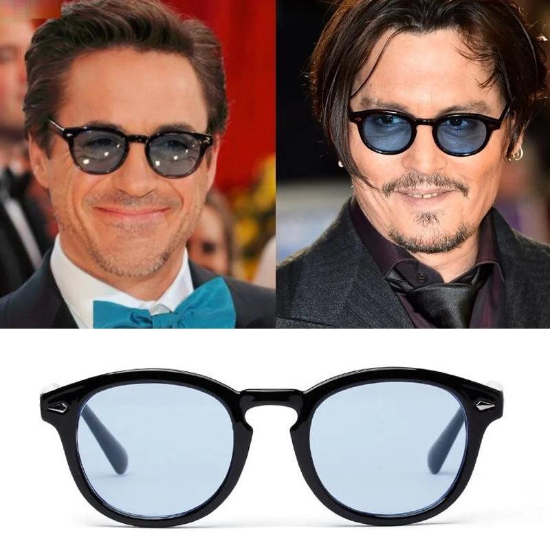 Retro Round Johnny Depp Sunglasses for Men and Women - UV400 Ocean Lens Sun Glasses