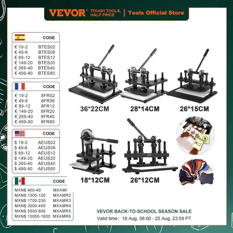 VEVOR Hand Leather Cutting Machine Single/Double Wheel Photo Paper PVC/EVA Sheet DIY Manual Die Cutter Embossing Shaping Tools