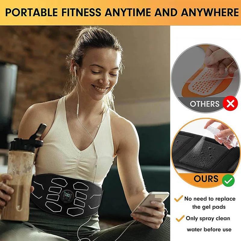 Electronic Abs Muscle Stimulator Waist Trimmers Abdominal Toning Belt Fitness Body Slimming Massager Weight Loss Massage  ourlum.com   