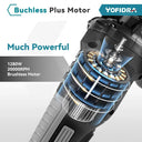 Yofidra 125mm Brushless Angle Grinder 3 Gears Cordless Efficient Wood Cutting Polishing Power Tool  For Makita 18V Battery  ourlum.com   